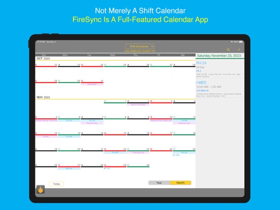 Screenshot #1 for FireSync Shift Calendar