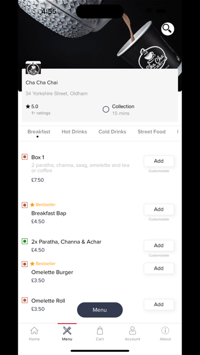 Cha Cha Chai-Order Online Screenshot