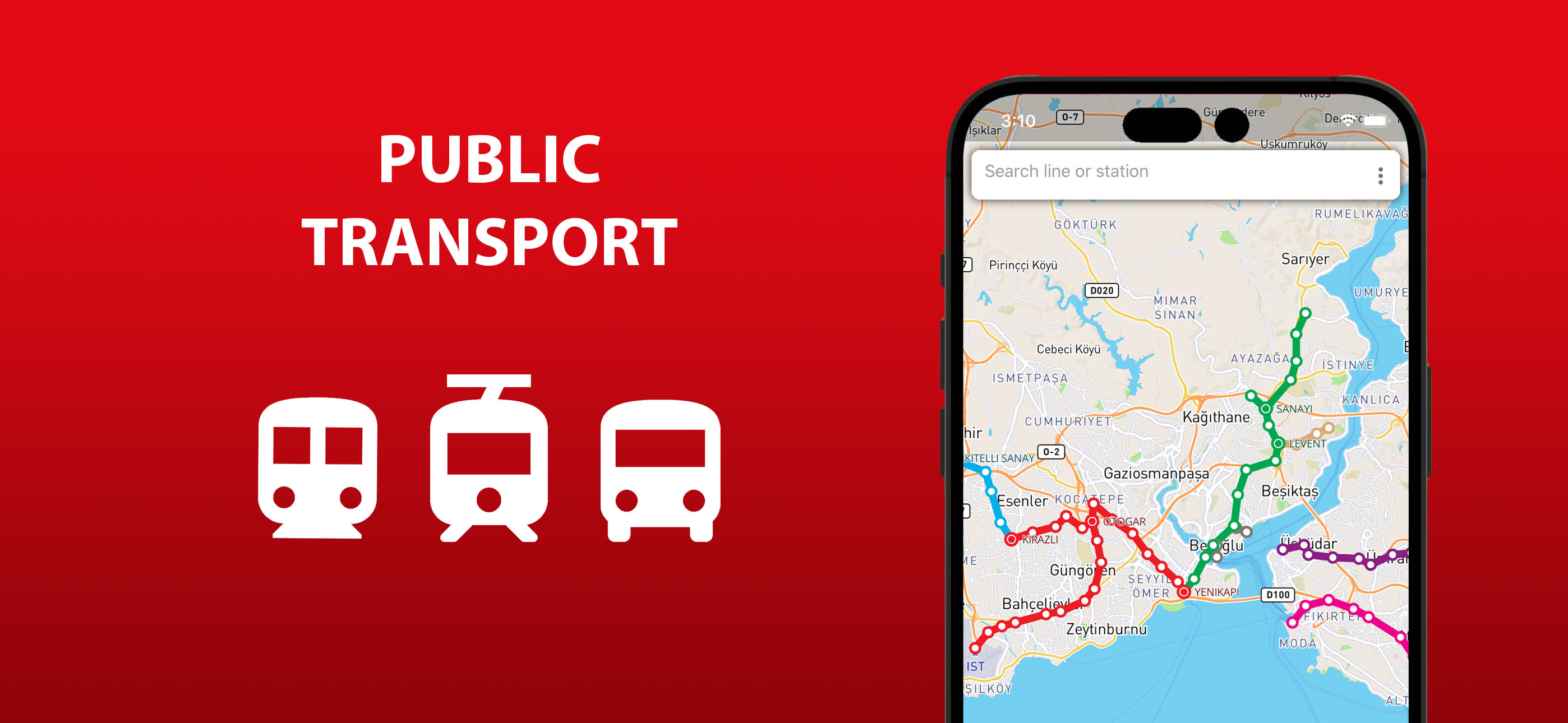 Public transport map Istanbul