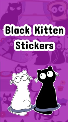 Black Kitten Animated Stickers screenshot 1