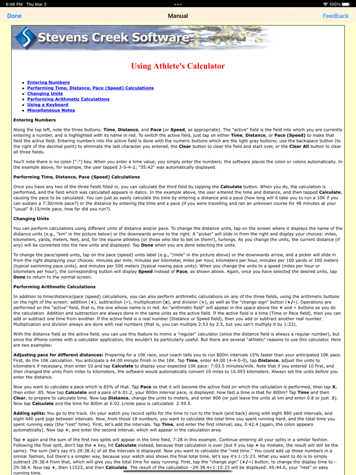Athletes Calculator for iPad