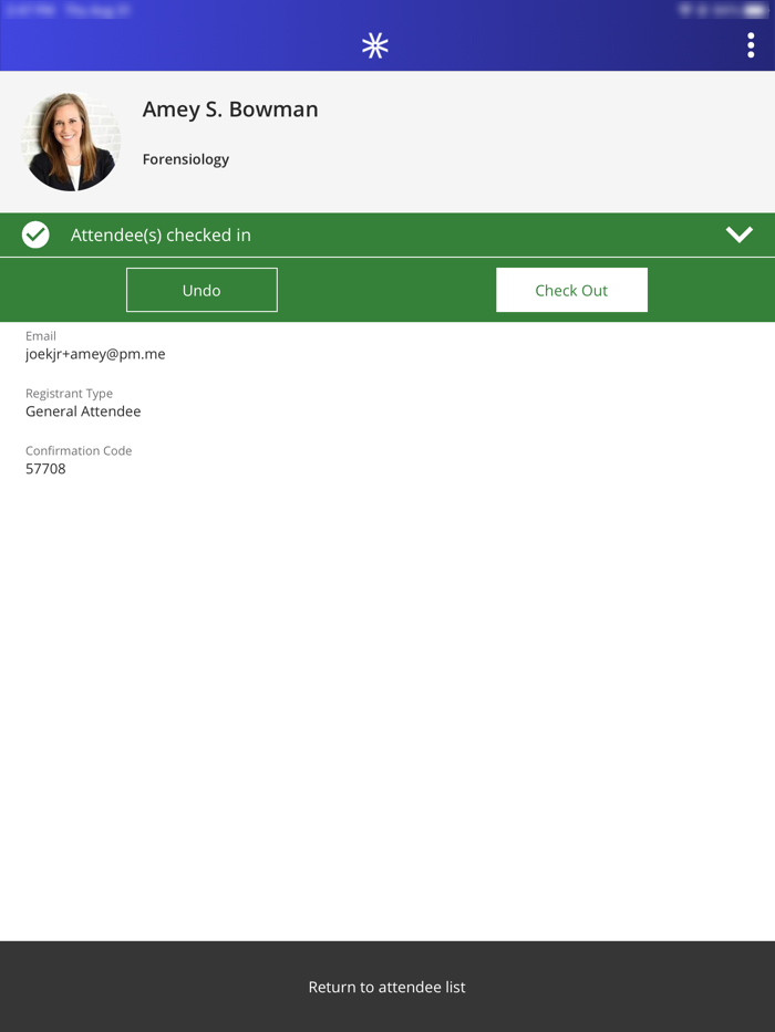 Registration Check In