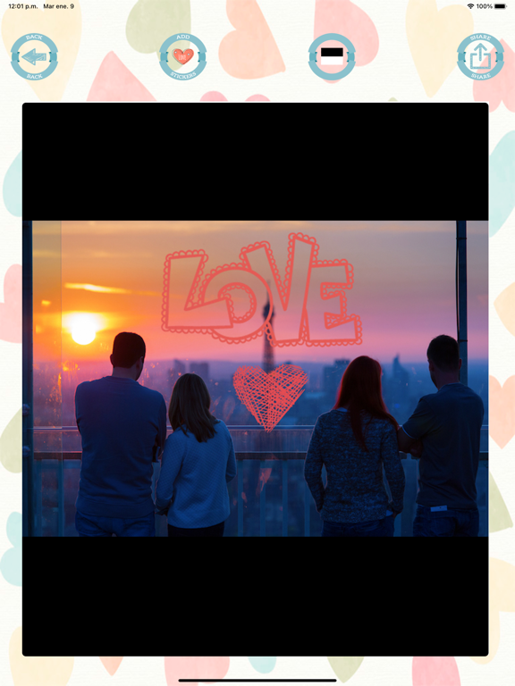 Sweet love stickers to photos iPad screenshot 5 - Photo & Video app
