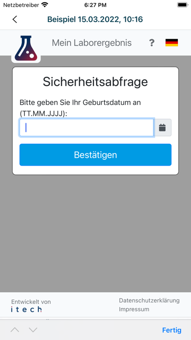 Mein Laborergebnis Screenshot