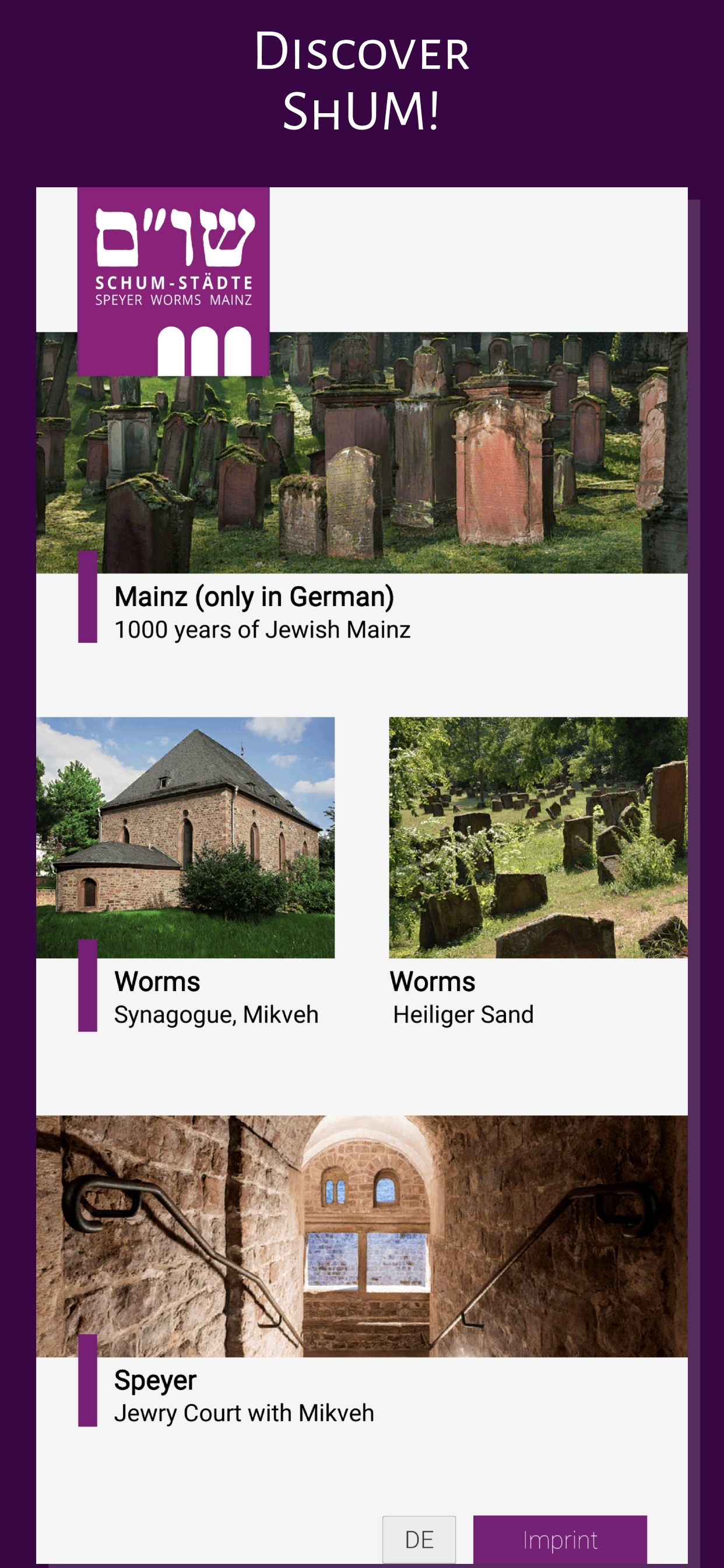 ShUM-Sites on the Rhine