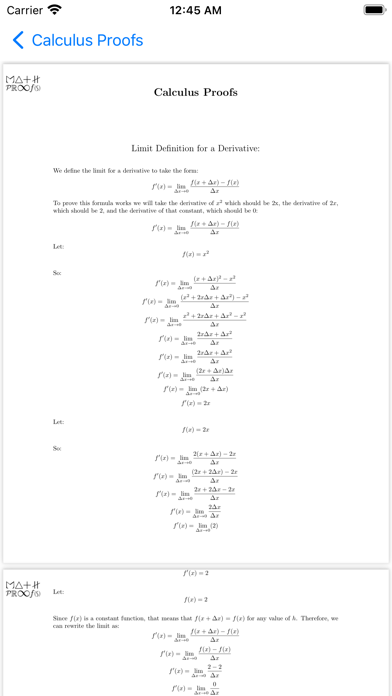 Mathematical Proofs Screenshot