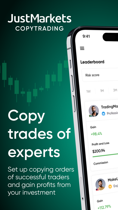 JustMarkets Copytrading Screenshot