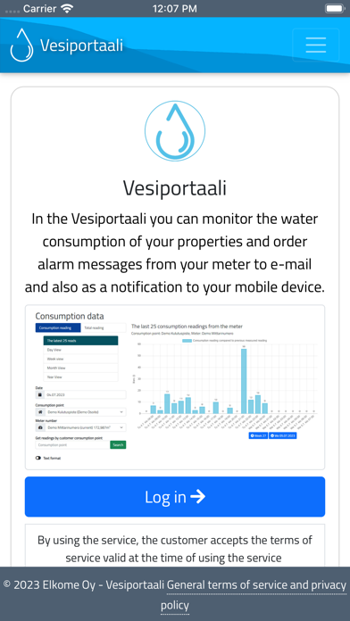 Vesiportaali Screenshot