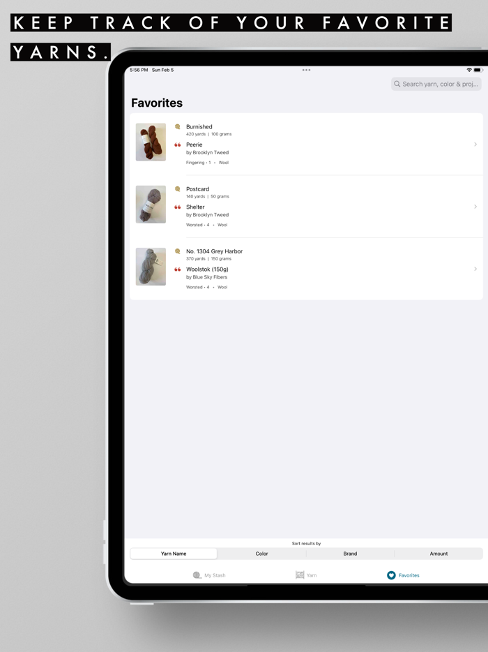 Yarn Store Stash Tracker
