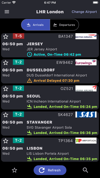 Malaga Airport: Flight Info Screenshot