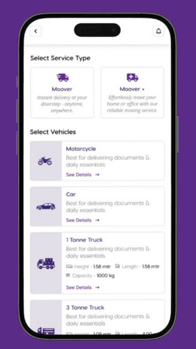 Moover Delivery Screenshot