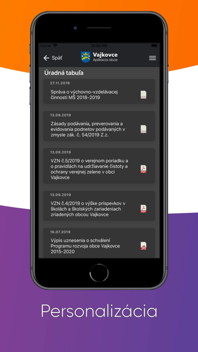 Obec Vajkovce Screenshot