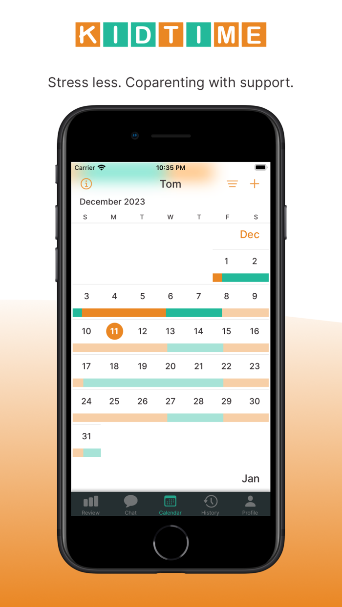 Kidtime Coparent Calendar Chat