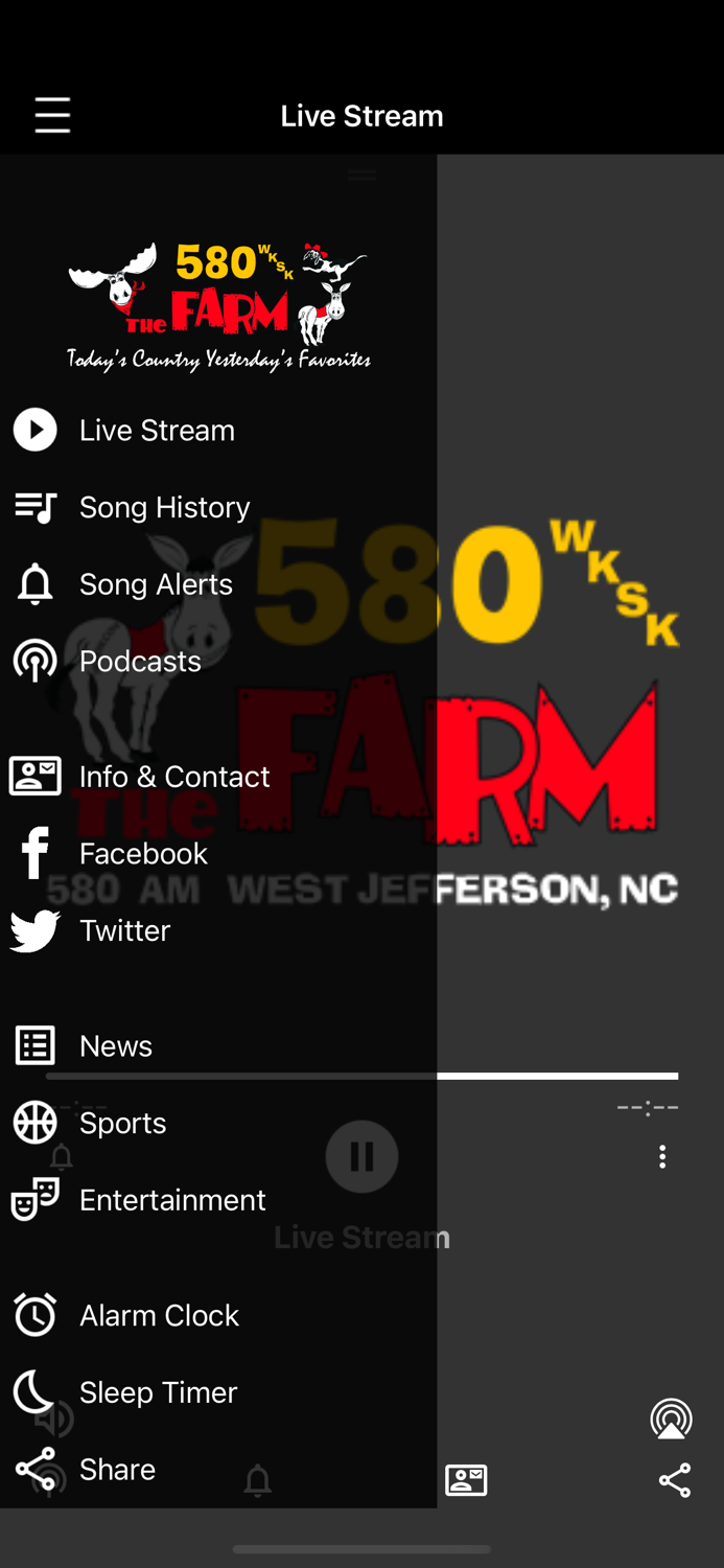 580 WKSK and 93.5 FM The Farm