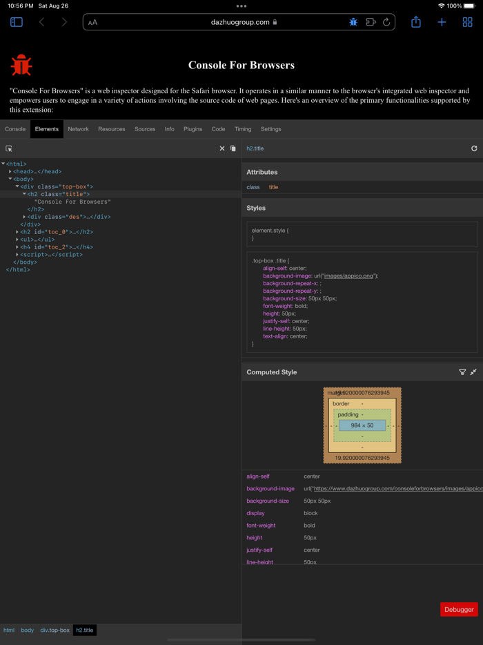 Console For Browsers