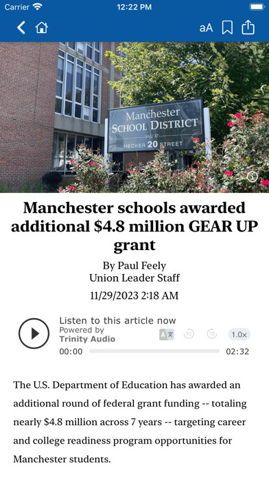 New Hampshire Union Leader Screenshot