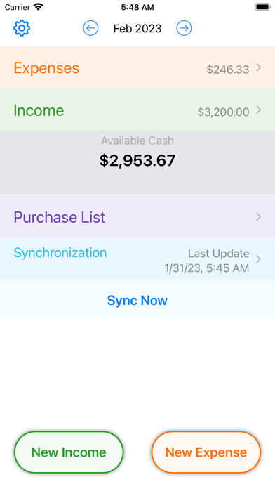 Simple Family Accounting Screenshot