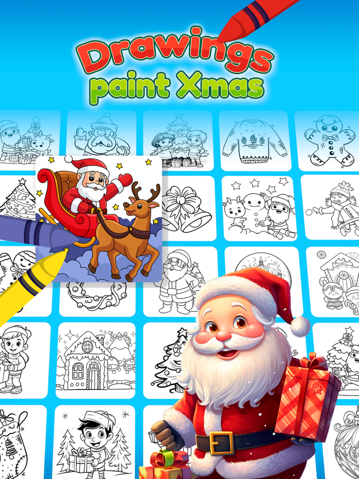 Christmas drawings to paint