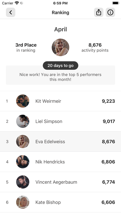 Movado's FitClub Screenshot
