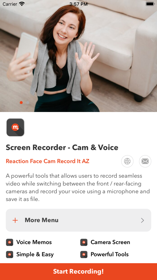 #2. Screen Recorder - Cam & Voice (iOS) By: Mobizens