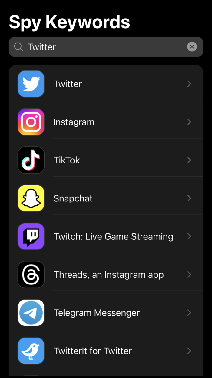 Spy Keywords ASO Tool