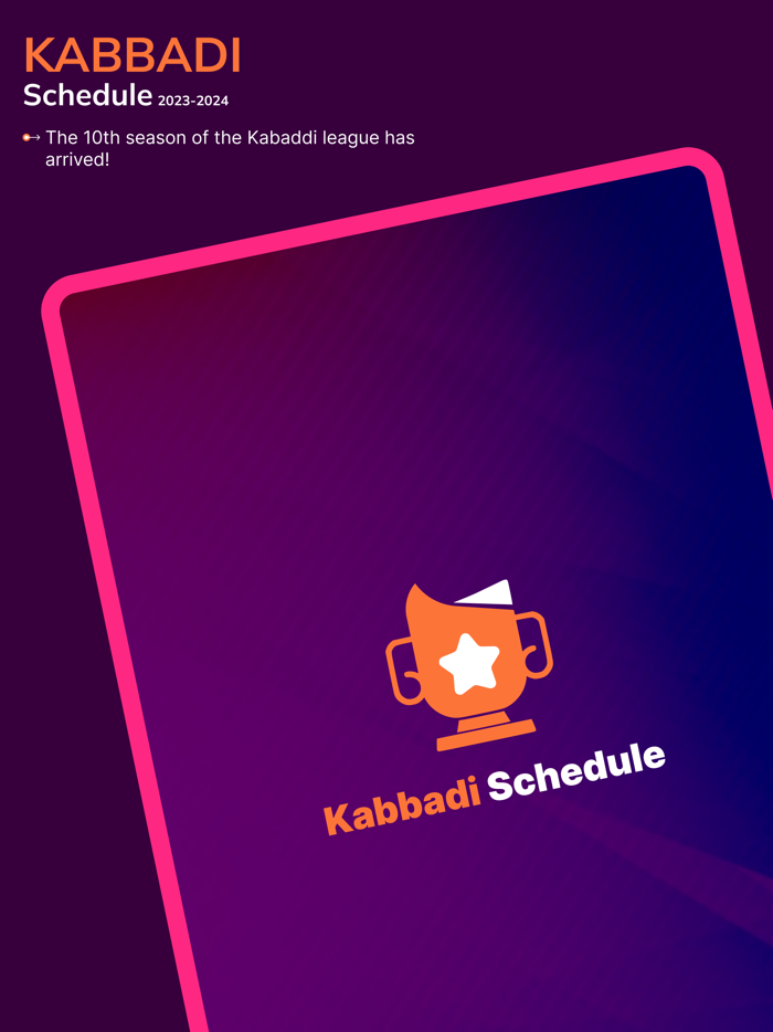 Kabbadi Schedule Pro 2023-2024