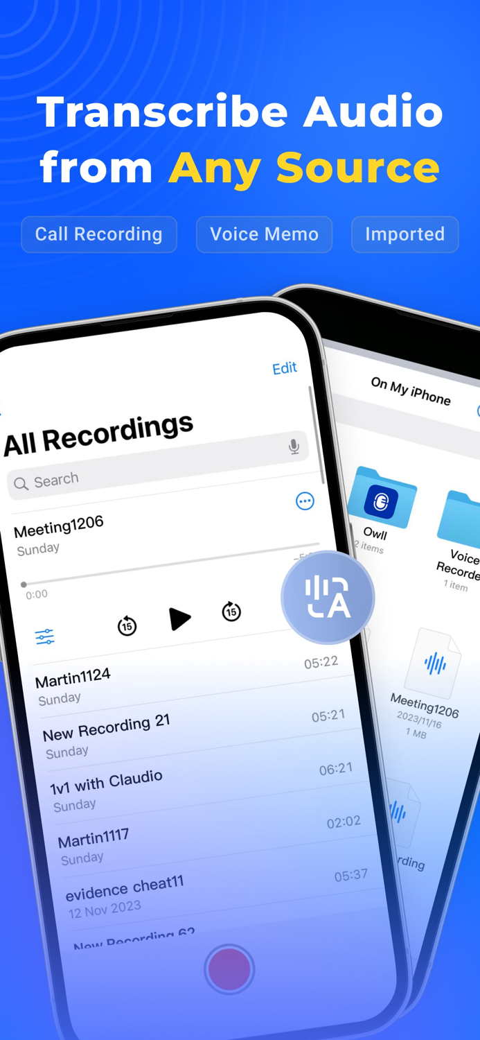 Owll Call Recorder and AI Note