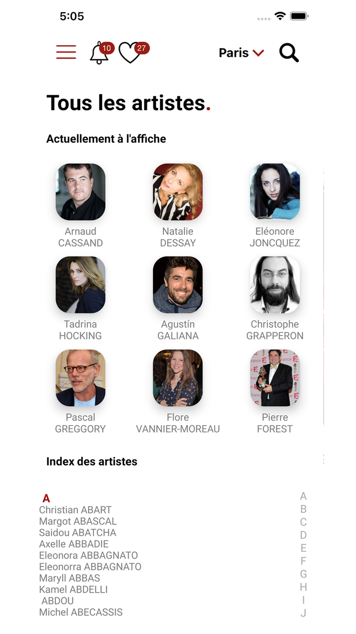 Theaters and producers TPA.FR