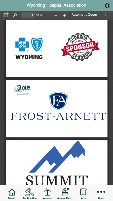 Wyoming Hospital Association Screenshot