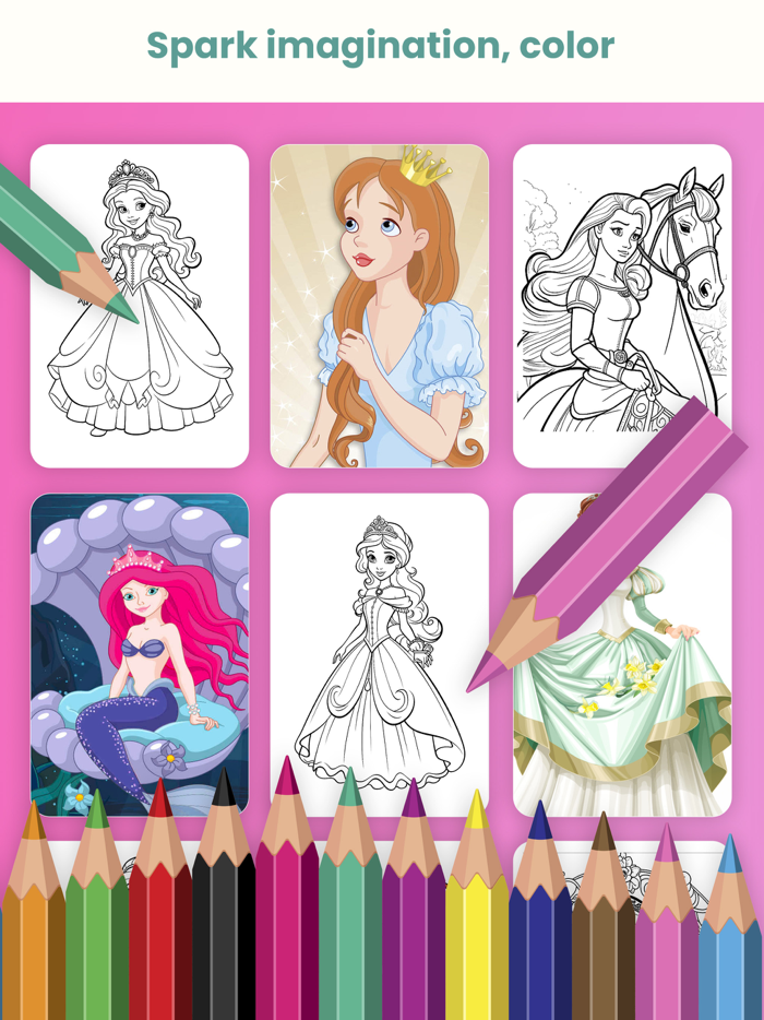Princess coloring book game