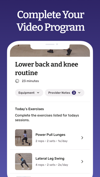 Limber Health Home Exercise Screenshot