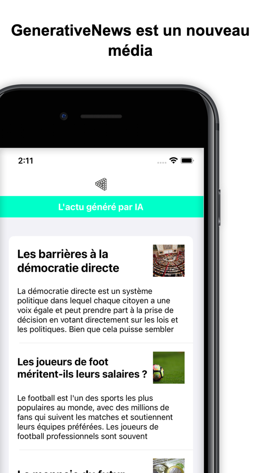 #1. GenerativeNews (iOS) 由: 100-8 Studio