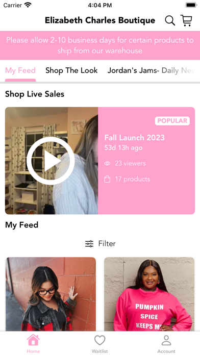 Elizabeth Charles Boutique Screenshot