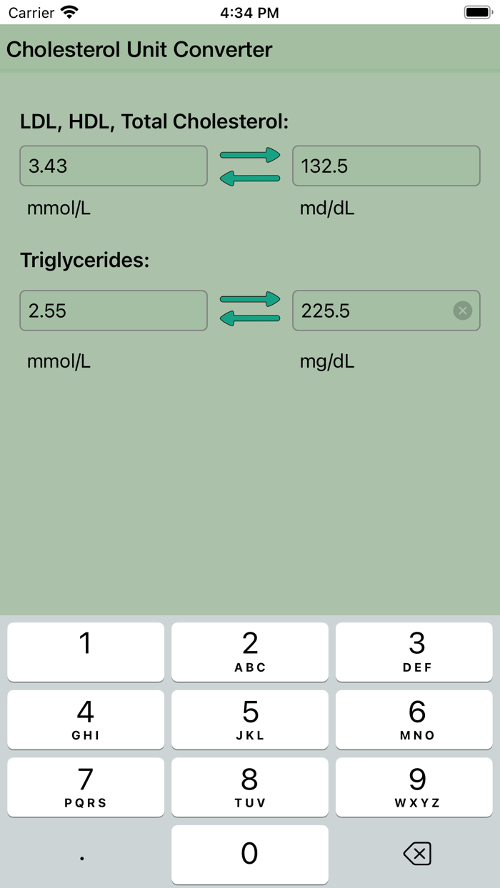 Cholesterol Unit Converter