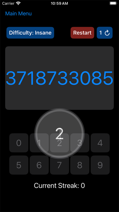 Digits - Memory Game Screenshot