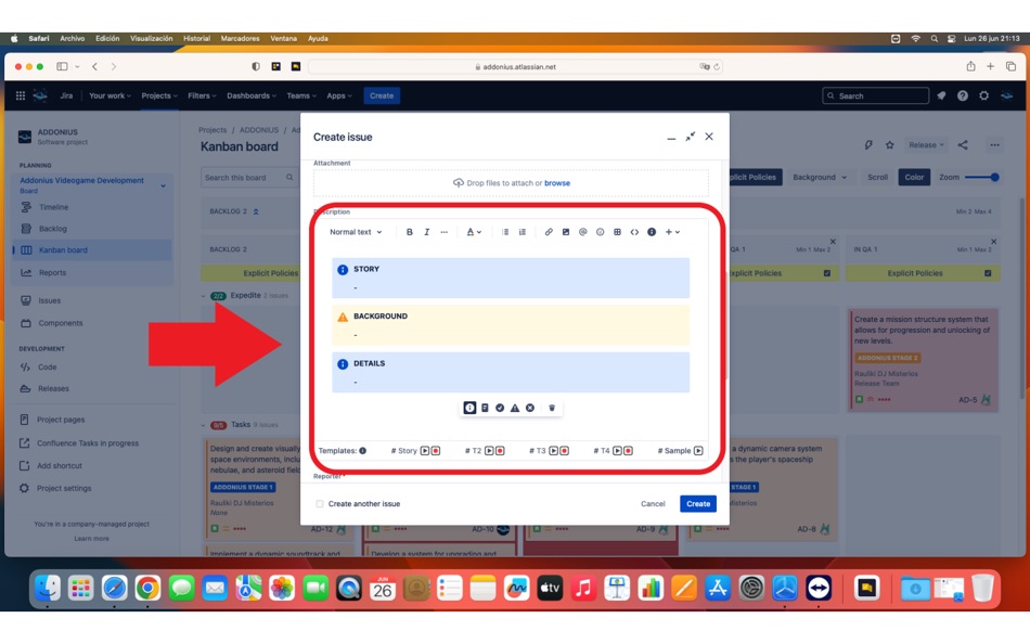 #4. Description Templates for Jira (macOS) 来自: Tecnofor Solutions