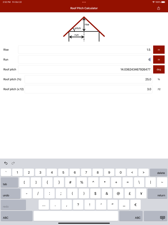 Screenshot #4 pour Roof Pitch Calculator