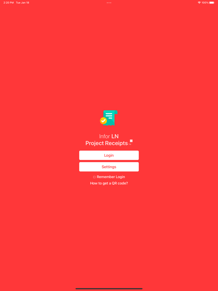 Infor LN Project Receipts