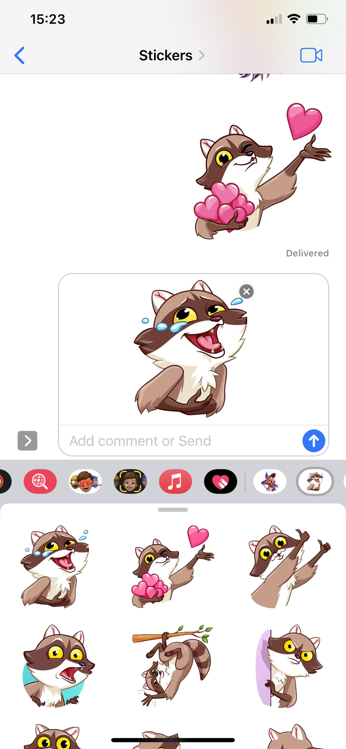 Cute Raccoon Emoji Fun Sticker