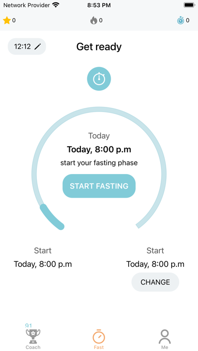 FastingApp. Screenshot