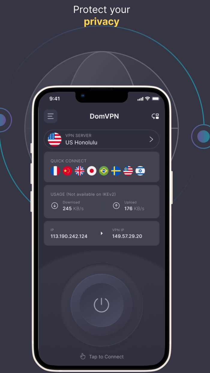 VPN for iPhone No Ads - DomVPN