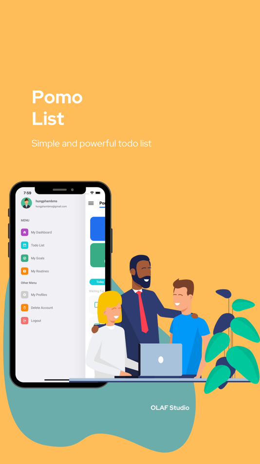 #1. Pomo List (iOS) 由: Hung Pham