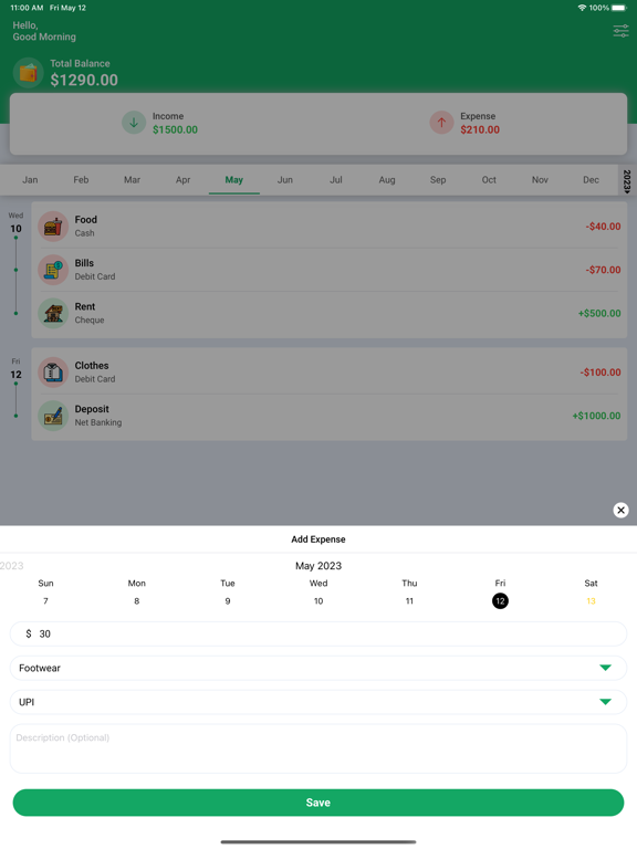 Expense Manager - Daily Budget iPad screenshot 4 - Finance app