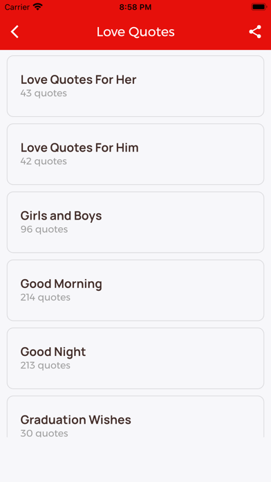 Cute Love Quotes and Love Test Screenshot