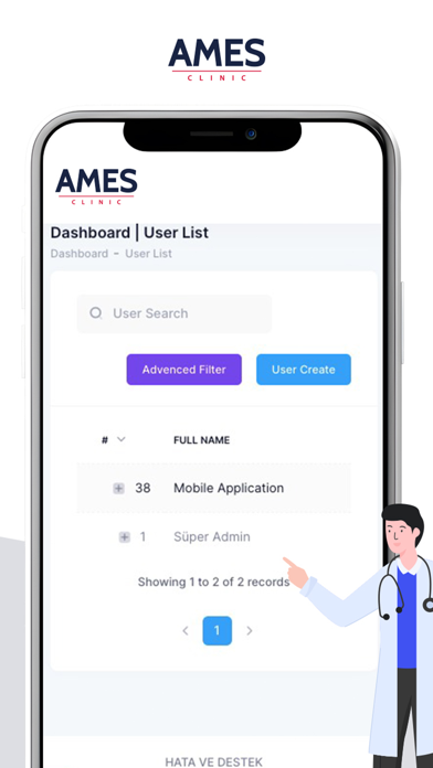 Ames Clinic Screenshot