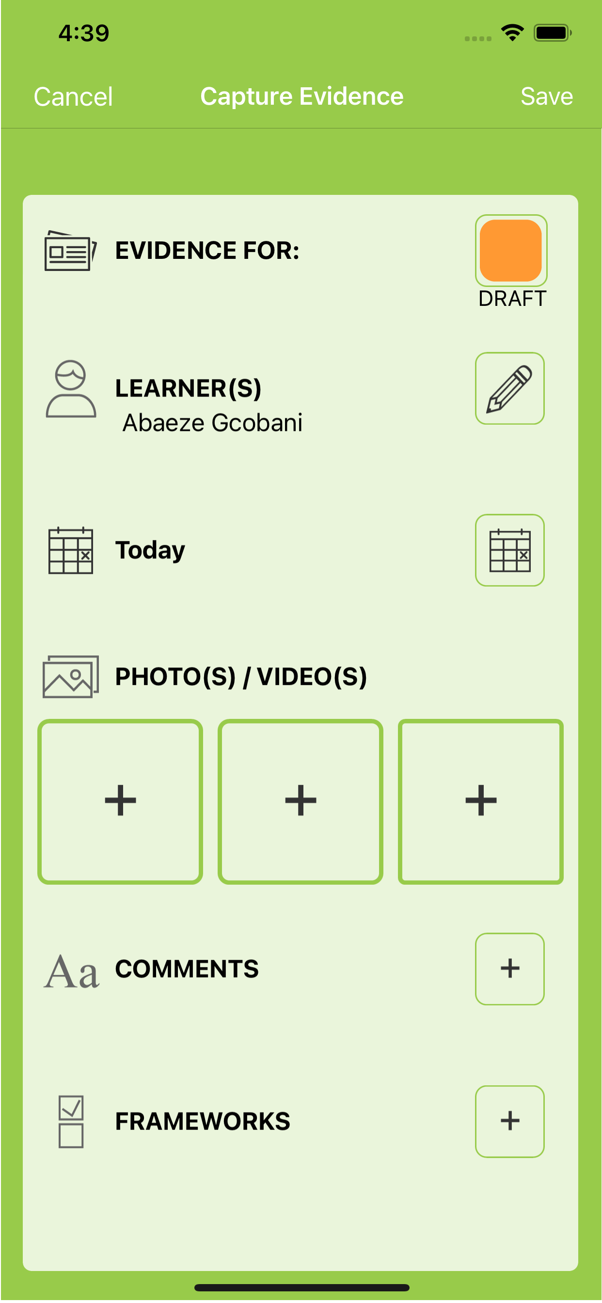 Evidence for Learning