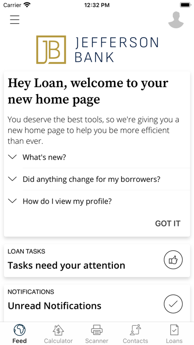 Jefferson Bank Home Loan Screenshot