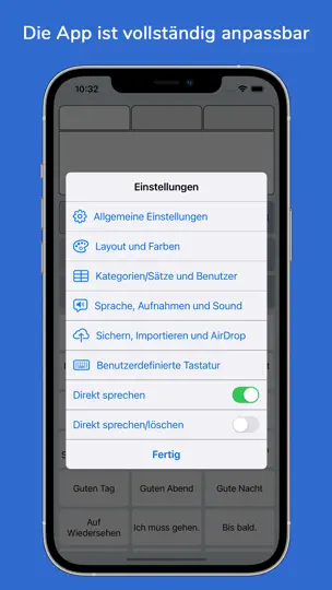 Screenshot von SprachAssistent AAC auf dem iPhone 7