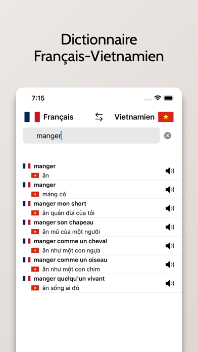 Screenshot #1 pour Dictionnaire Vietnamien