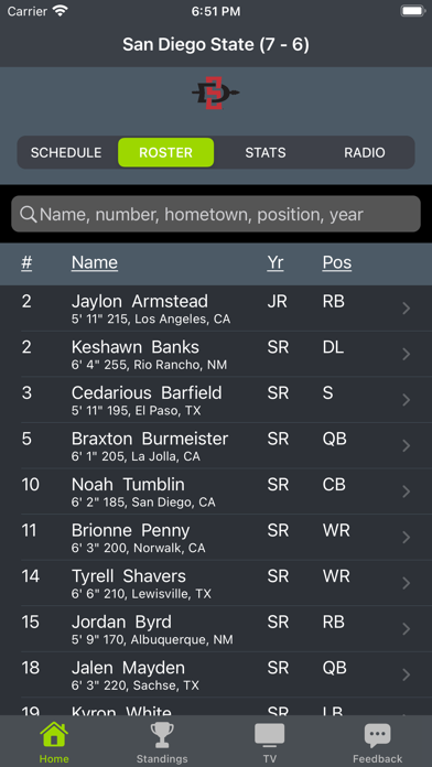 Screenshot #2 pour San Diego State Football App